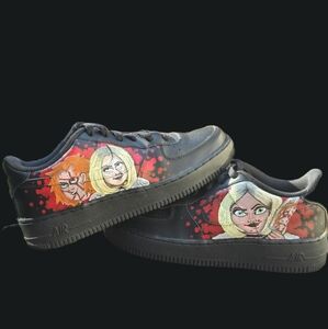 CUSTOM, HAND PAINTED "CHUCKY AND TIFFANY" NIKE AIR FORCE 1S